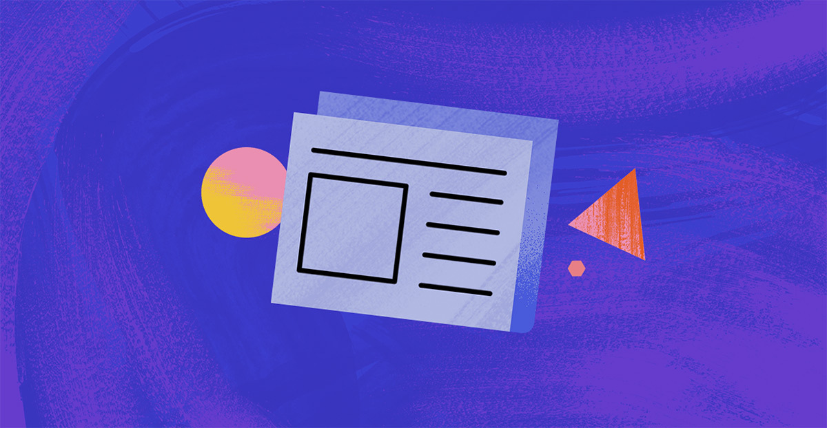 a stylized version of a newspaper against a blue background